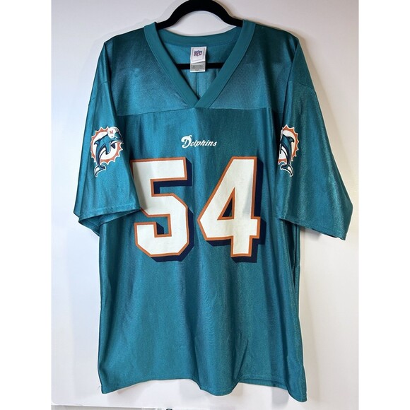 Vintage Y2K Zach Thomas #54 Miami Dolphins NFL Football Jersey Size L VTG - Picture 1 of 13
